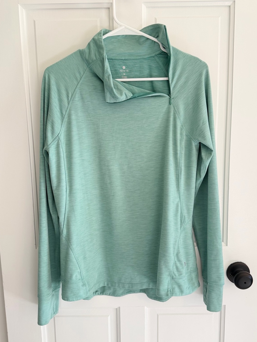 Apana Mint Green Quarter Zip Pullover Thumbhole Active Top‎ Women’s M